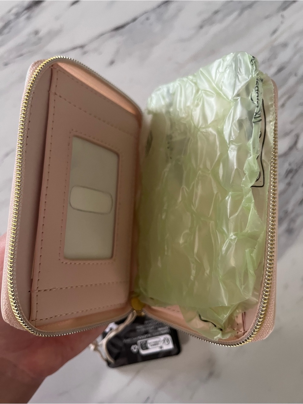 Disney Loungefly Tinker Bell Floral Pink and Green Zip Card Holder/ Wallet. NWT - Picture 3 of 4